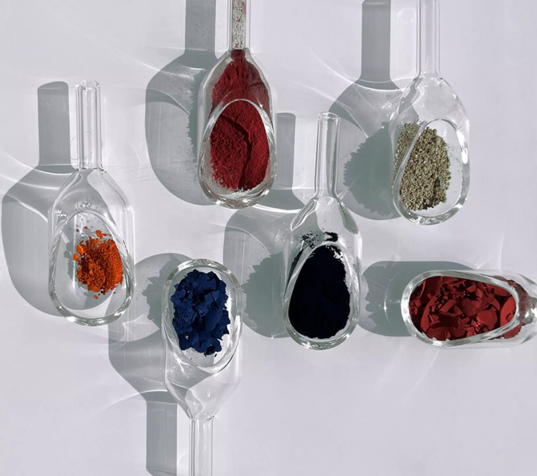 Pigments Pili dans des sabots de verre