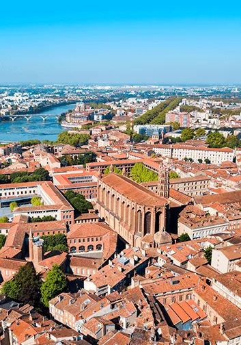 Vue drone de Toulouse